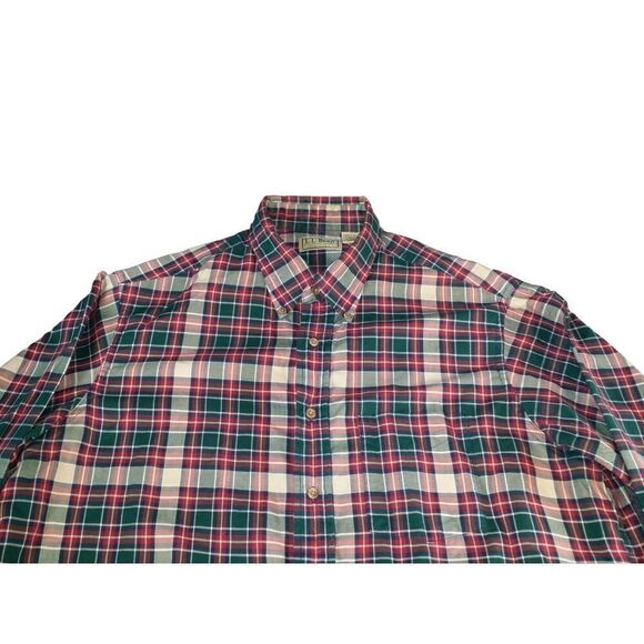 Vintage‎ L.L. Bean Freeport Maine Plaid Shirt Men's Size Large USA Made Casual - Picture 2 of 7